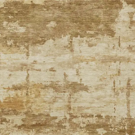 Brown And Beige Abstract Washable Indoor Outdoor Area Rug Photo 2