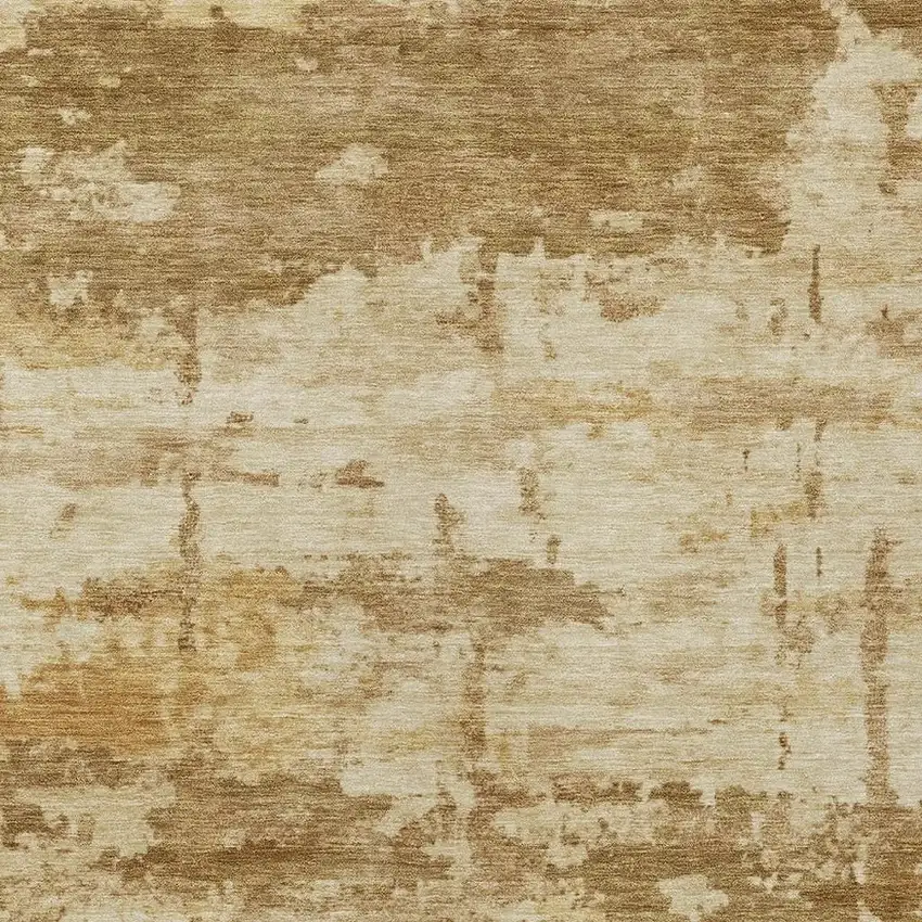 Brown And Beige Abstract Washable Indoor Outdoor Area Rug Photo 2