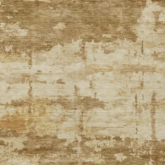 Brown And Beige Abstract Washable Indoor Outdoor Area Rug Photo 2