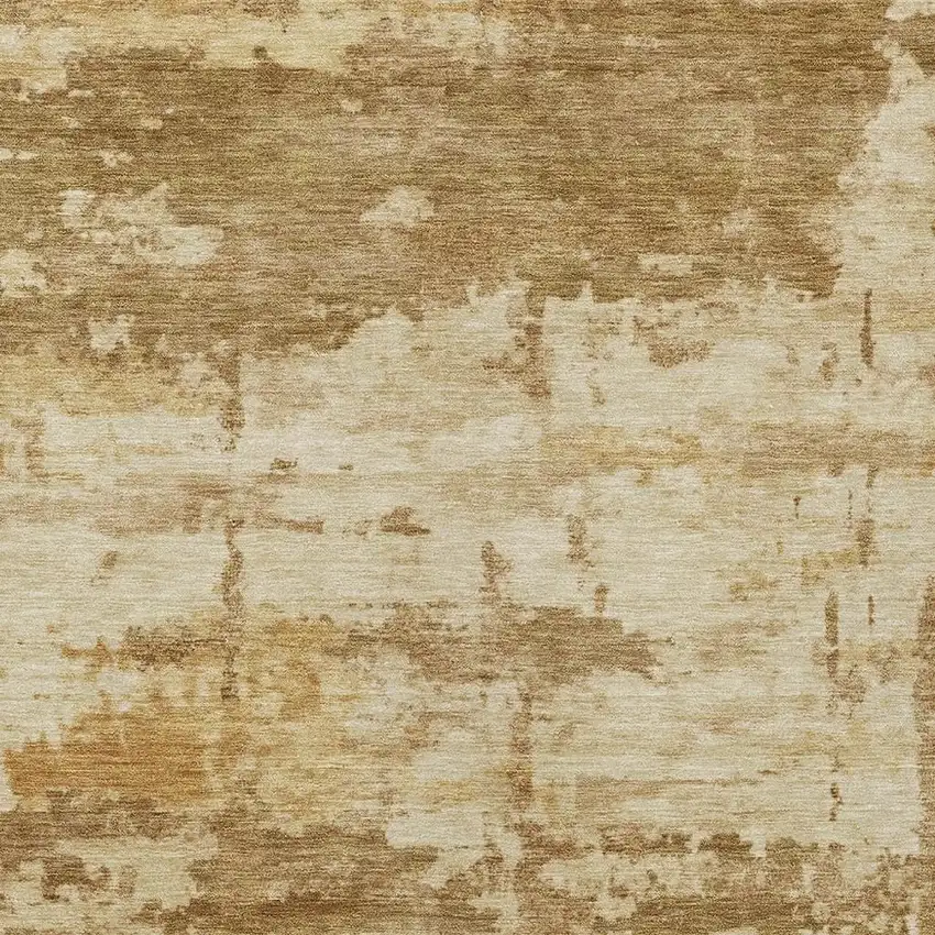 Brown And Beige Abstract Washable Indoor Outdoor Area Rug Photo 2