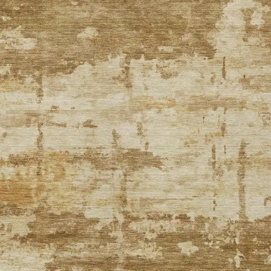Brown And Beige Abstract Washable Indoor Outdoor Area Rug Photo 2