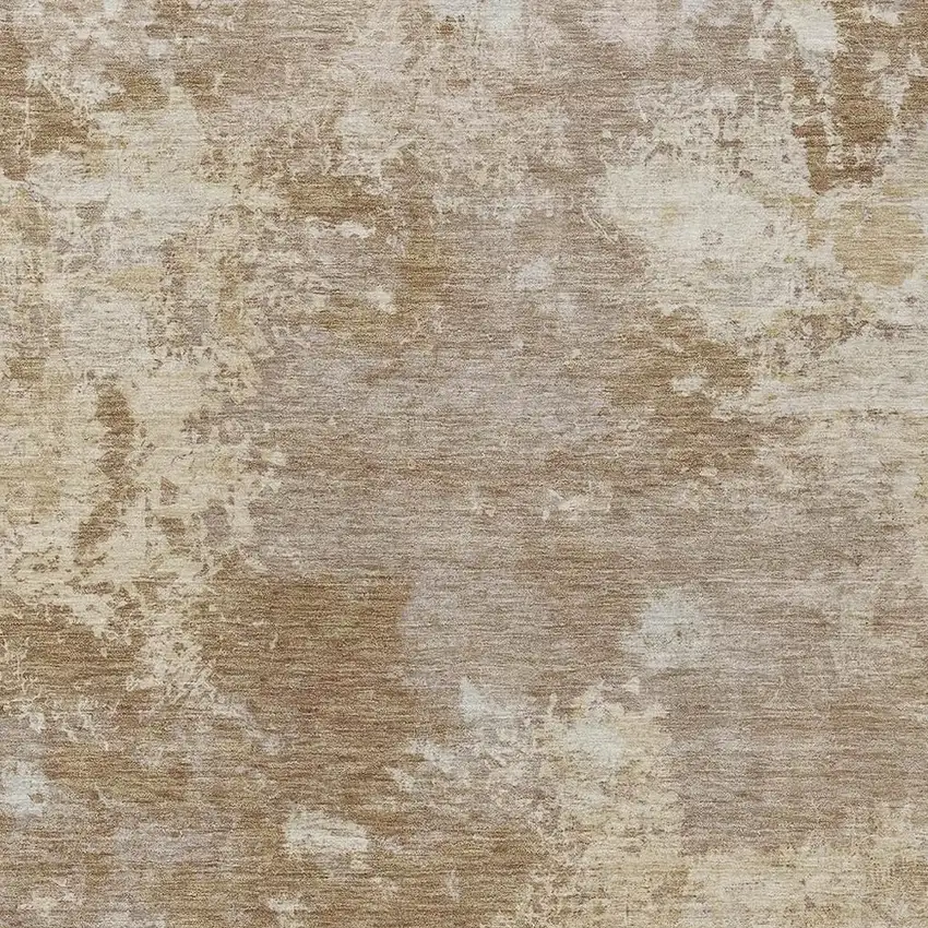 Brown And Beige Abstract Washable Indoor Outdoor Area Rug Photo 2