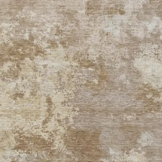 Brown And Beige Abstract Washable Indoor Outdoor Area Rug Photo 2