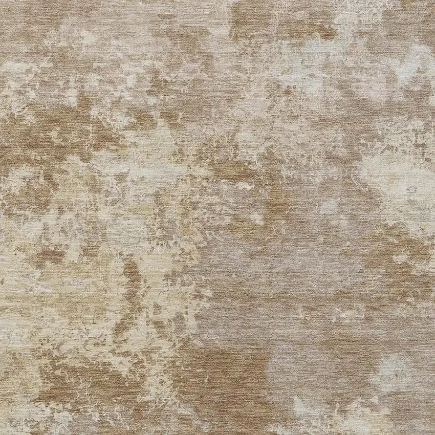 Brown And Beige Abstract Washable Indoor Outdoor Area Rug Photo 2