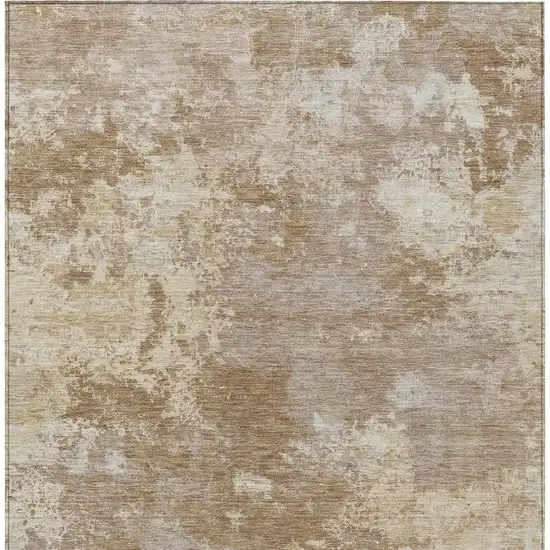 Brown And Beige Abstract Washable Indoor Outdoor Area Rug Photo 3