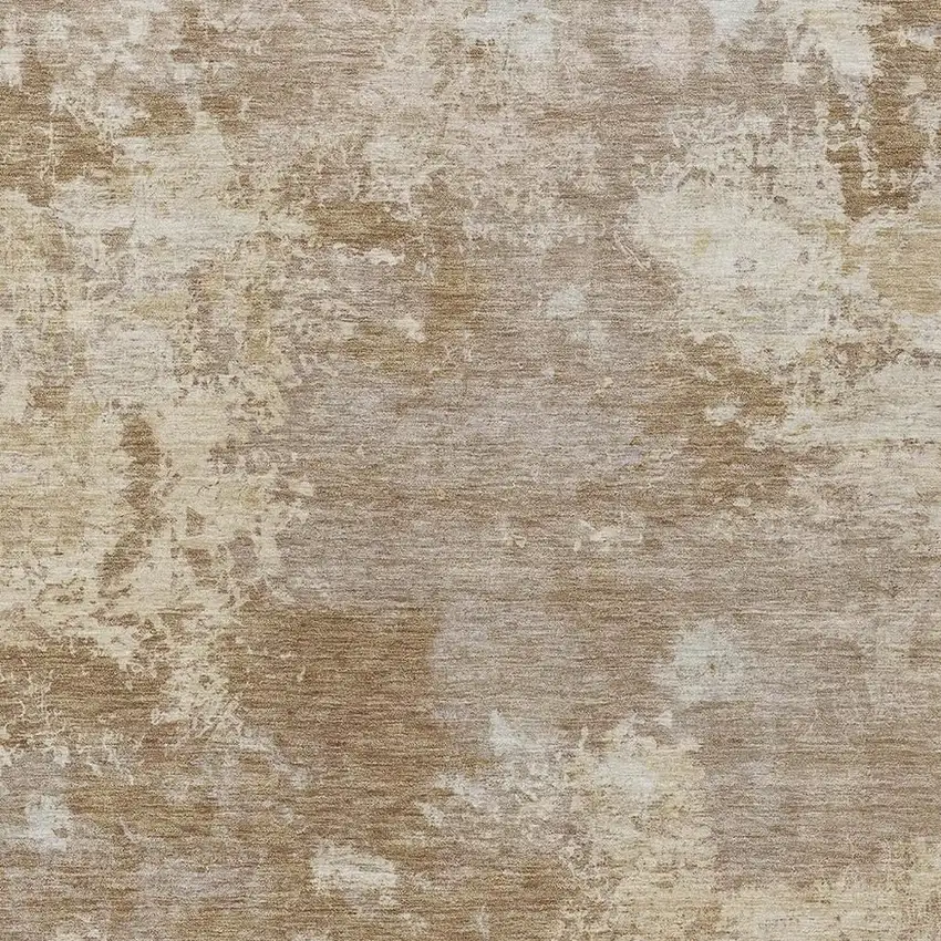 Brown And Beige Abstract Washable Indoor Outdoor Area Rug Photo 2