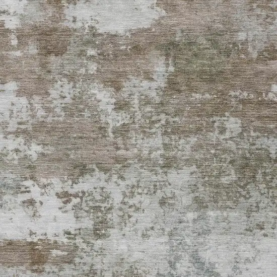 Brown And Beige Abstract Washable Indoor Outdoor Area Rug Photo 2