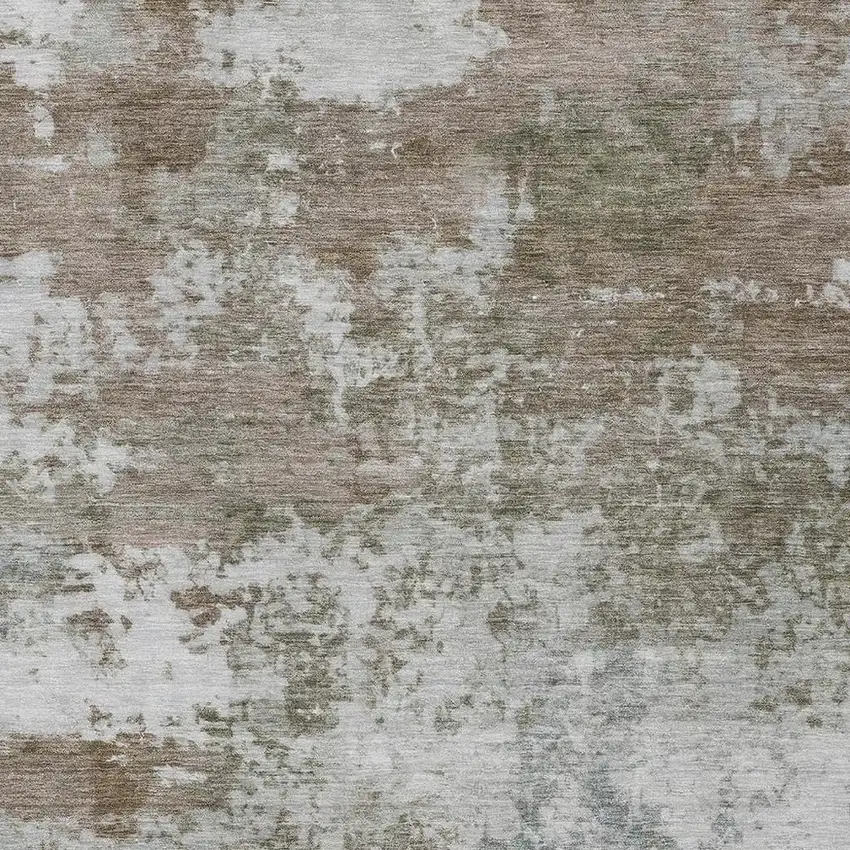 Brown And Beige Abstract Washable Indoor Outdoor Area Rug Photo 2