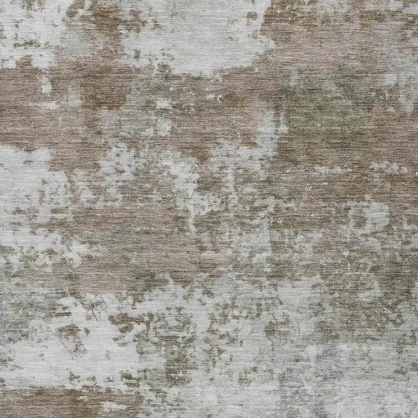 Brown And Beige Abstract Washable Indoor Outdoor Area Rug Photo 2