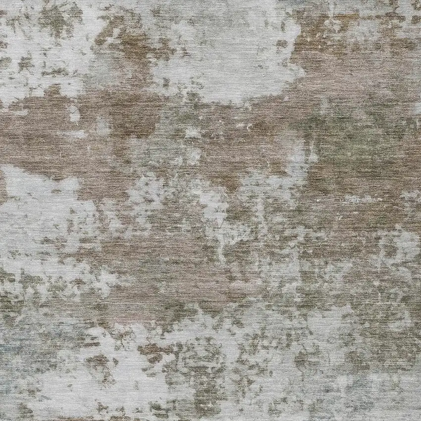 Brown And Beige Abstract Washable Indoor Outdoor Area Rug Photo 2
