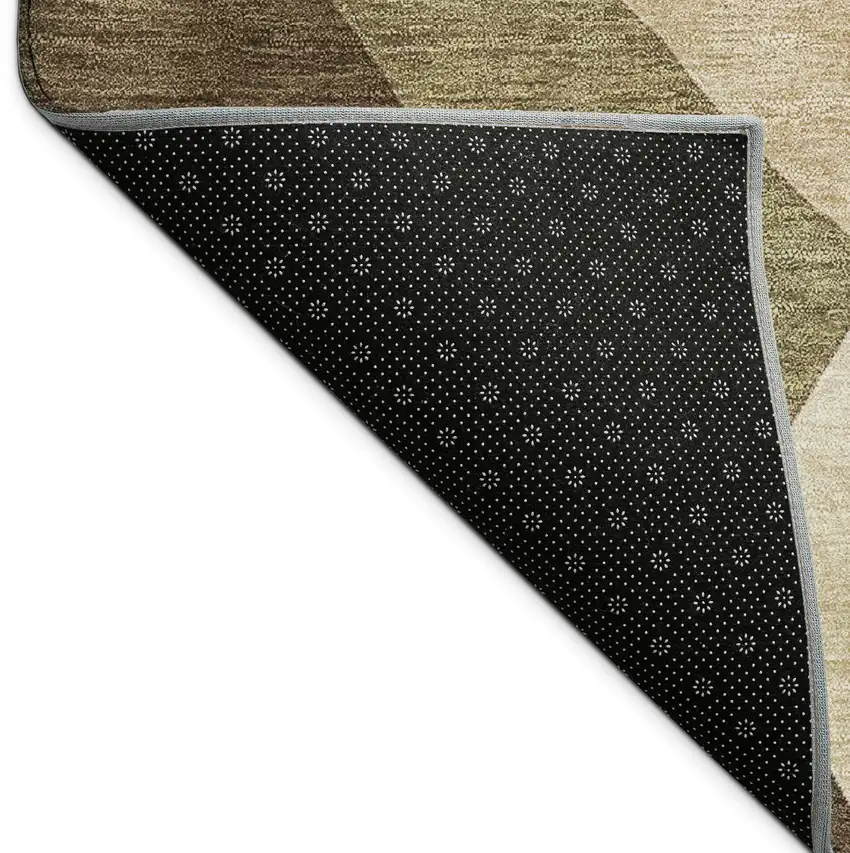 Brown And Beige Abstract Washable Indoor Outdoor Area Rug Photo 9