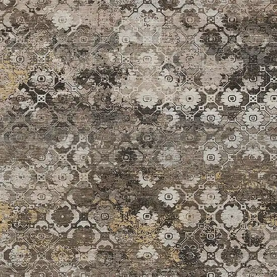 Brown And Beige Abstract Washable Indoor Outdoor Area Rug Photo 2