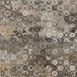 Photo of Brown And Beige Abstract Washable Indoor Outdoor Area Rug