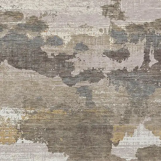 Brown And Beige Abstract Washable Indoor Outdoor Area Rug Photo 2