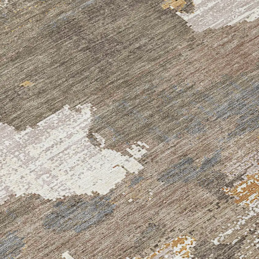 Brown And Beige Abstract Washable Indoor Outdoor Area Rug Photo 9