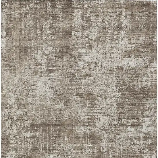 Brown And Beige Abstract Washable Indoor Outdoor Area Rug Photo 6
