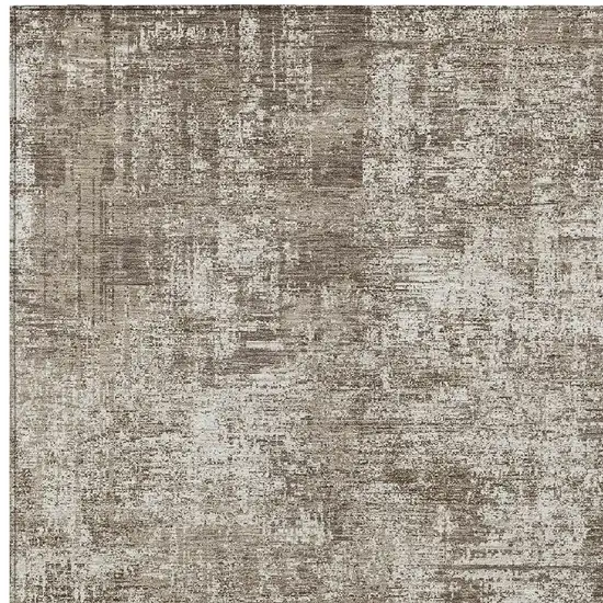 Brown And Beige Abstract Washable Indoor Outdoor Area Rug Photo 5