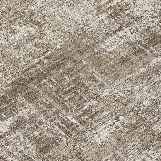 Brown And Beige Abstract Washable Indoor Outdoor Area Rug Photo 8