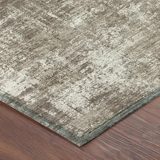 Brown And Beige Abstract Washable Indoor Outdoor Area Rug Photo 7