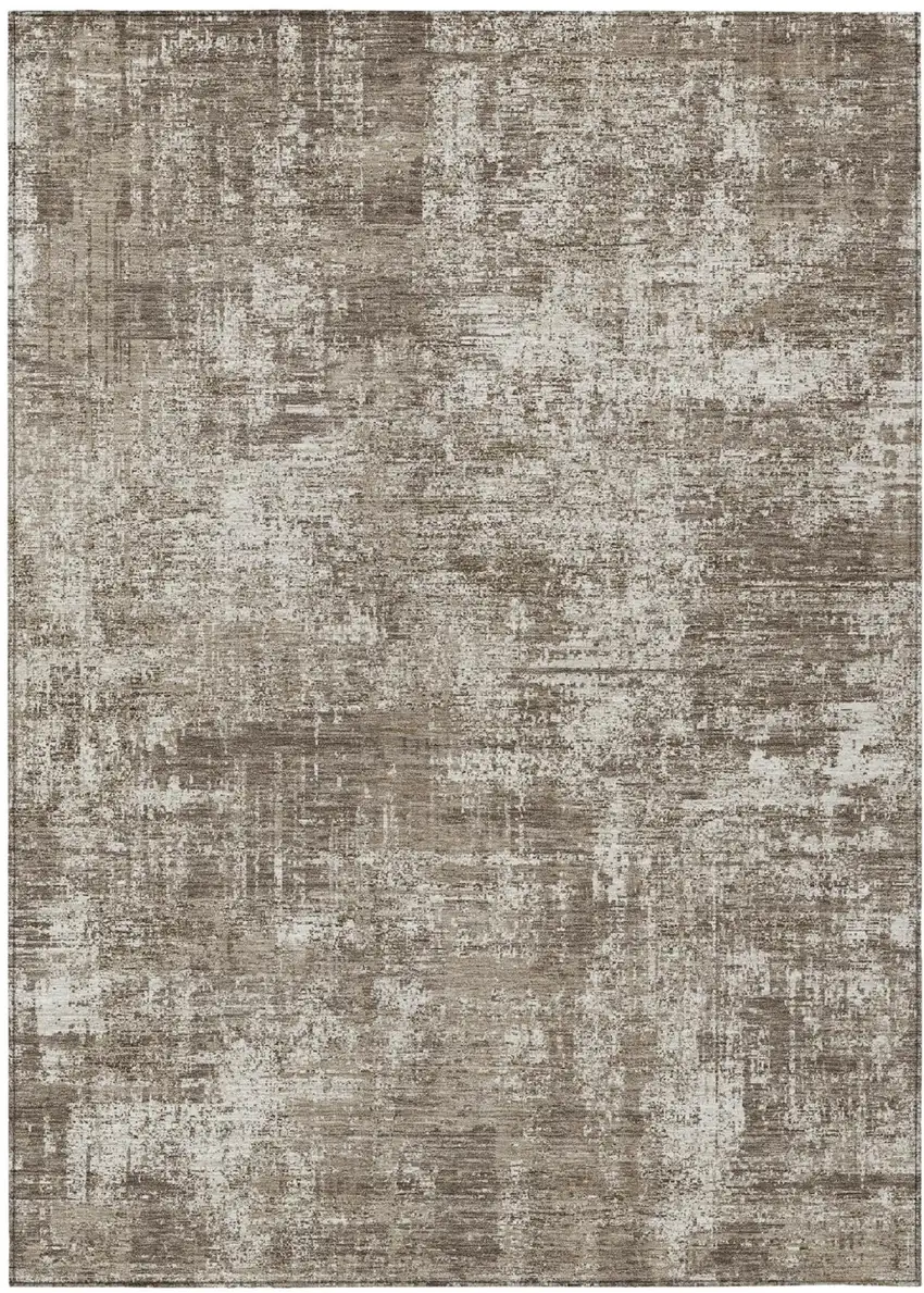Brown And Beige Abstract Washable Indoor Outdoor Area Rug Photo 2