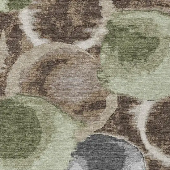 Brown And Beige Abstract Washable Indoor Outdoor Area Rug Photo 3