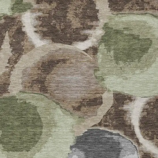 Brown And Beige Abstract Washable Indoor Outdoor Area Rug Photo 3