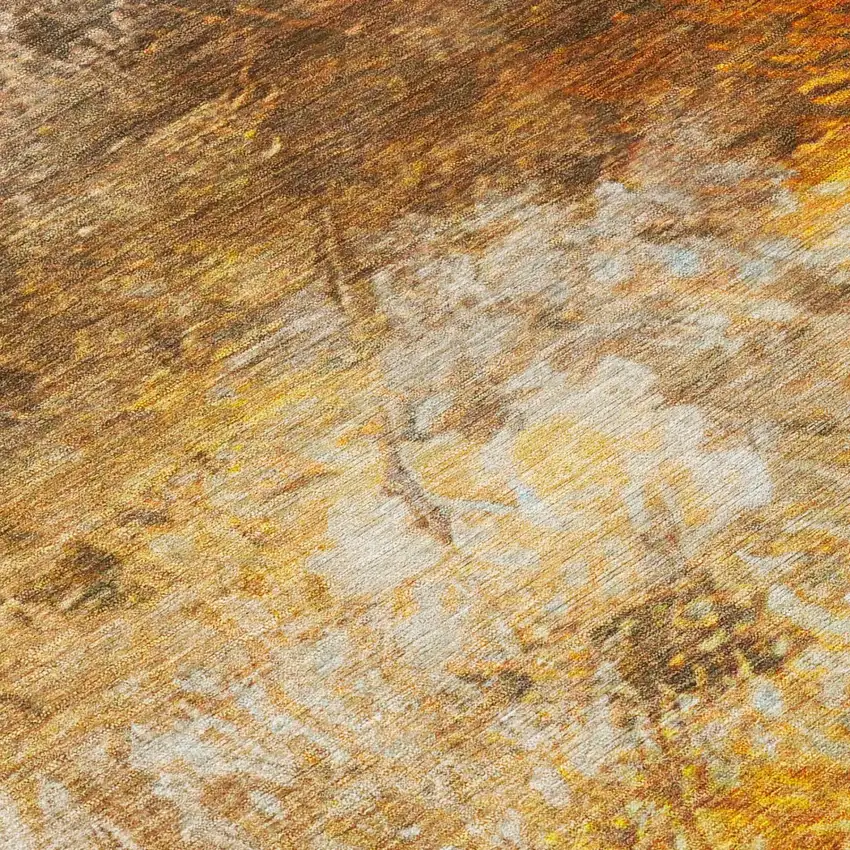 Brown And Beige Abstract Washable Indoor Outdoor Area Rug Photo 6