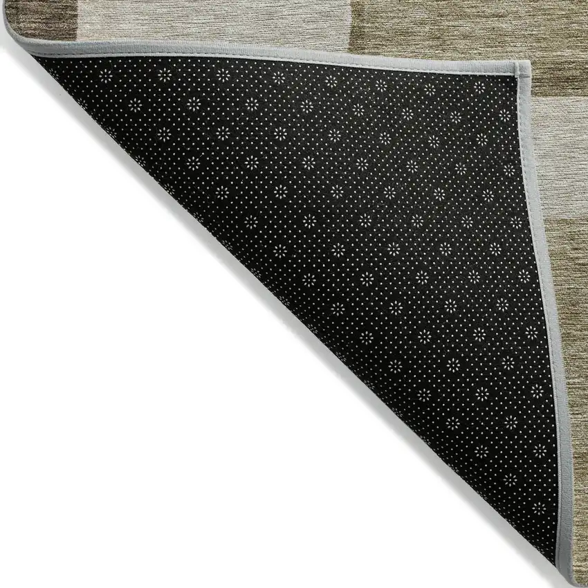 Brown And Beige Abstract Washable Indoor Outdoor Area Rug Photo 3