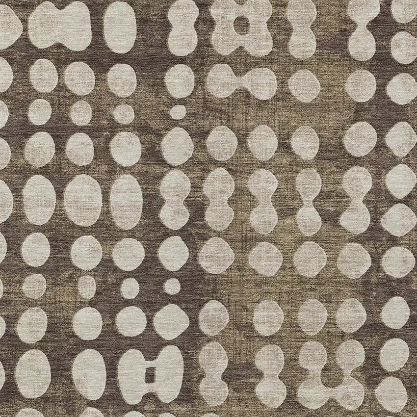 Brown And Beige Abstract Washable Indoor Outdoor Area Rug Photo 6