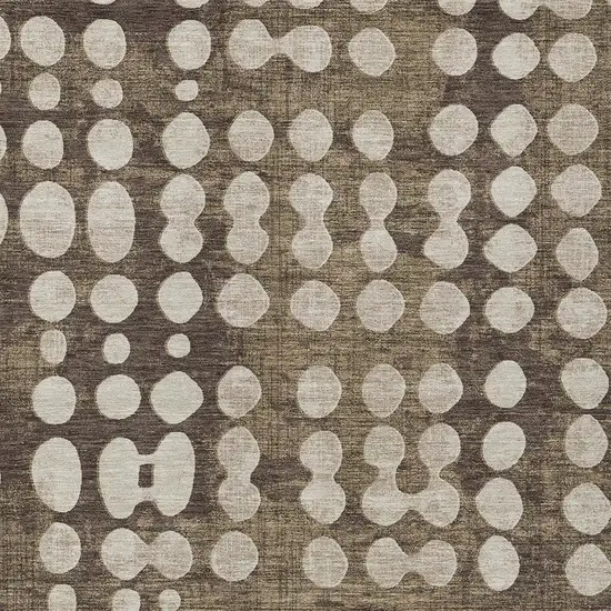 Brown And Beige Abstract Washable Indoor Outdoor Area Rug Photo 6