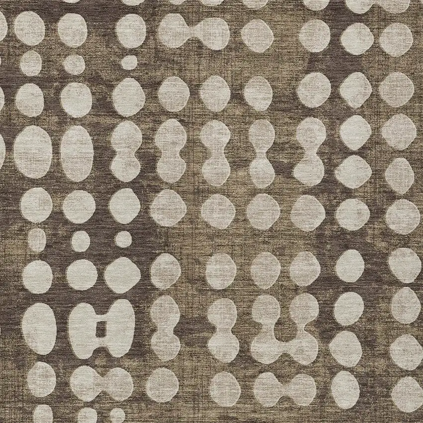 Brown And Beige Abstract Washable Indoor Outdoor Area Rug Photo 6