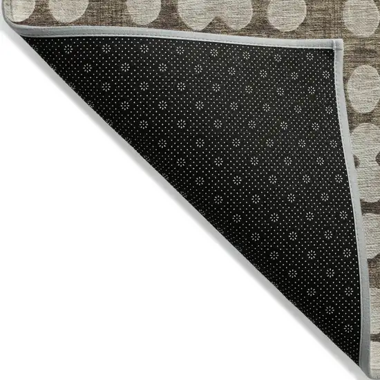 Brown And Beige Abstract Washable Indoor Outdoor Area Rug Photo 4