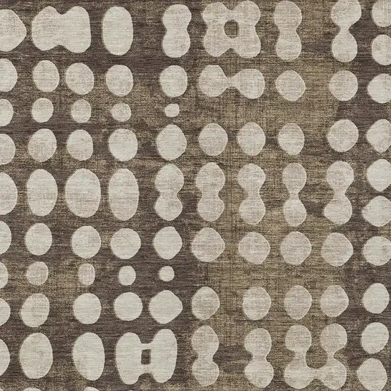 Brown And Beige Abstract Washable Indoor Outdoor Area Rug Photo 6