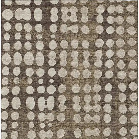 Brown And Beige Abstract Washable Indoor Outdoor Area Rug Photo 7