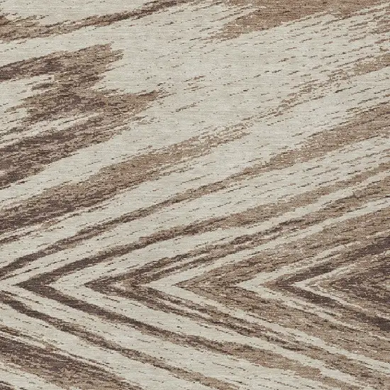 Brown And Beige Abstract Washable Indoor Outdoor Area Rug Photo 6