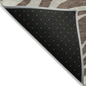 Photo of Brown And Beige Animal Print Washable Indoor Outdoor Area Rug