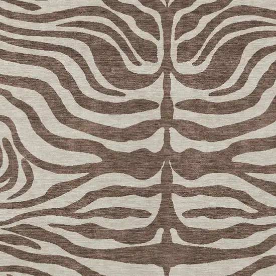 Brown And Beige Animal Print Washable Indoor Outdoor Area Rug Photo 5