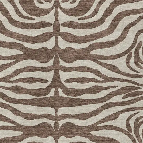 Brown And Beige Animal Print Washable Indoor Outdoor Area Rug Photo 5