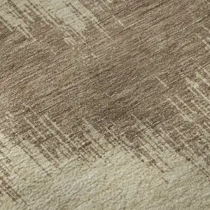 Photo of Brown And Beige Chevron Washable Area Rug With UV Protection