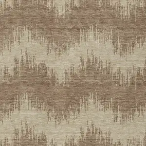 Photo of Brown And Beige Chevron Washable Indoor Outdoor Area Rug