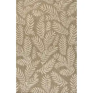 Photo of Brown And Beige Floral Indoor Outdoor Area Rug