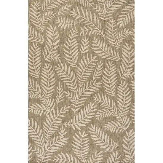 Brown And Beige Floral Indoor Outdoor Area Rug Photo 1
