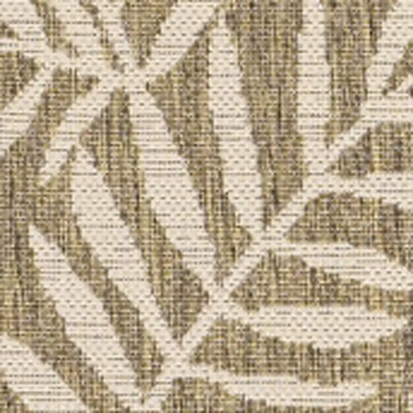 Brown And Beige Floral Indoor Outdoor Area Rug Photo 2