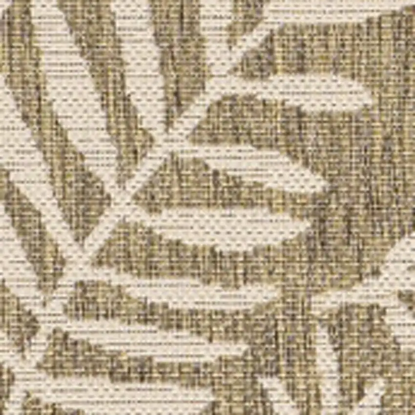 Brown And Beige Floral Indoor Outdoor Area Rug Photo 2