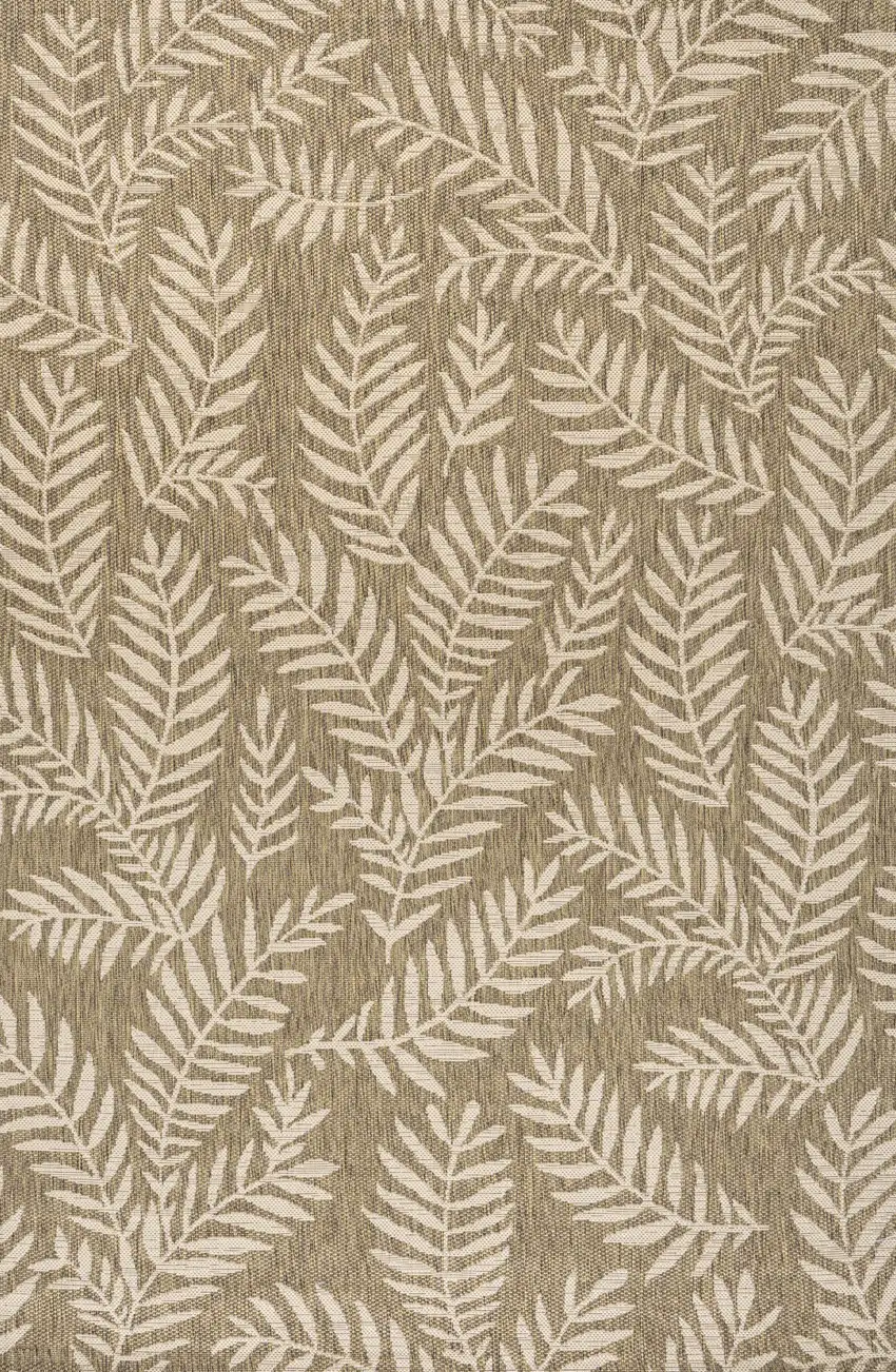 Brown And Beige Floral Indoor Outdoor Area Rug Photo 1