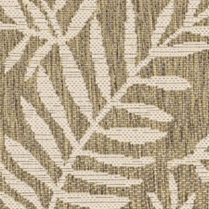 Brown And Beige Floral Indoor Outdoor Area Rug Photo 3