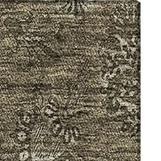 Brown And Beige Floral Washable Area Rug With UV Protection Photo 3