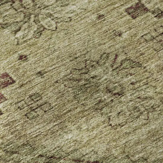 Brown And Beige Floral Washable Area Rug With UV Protection Photo 9