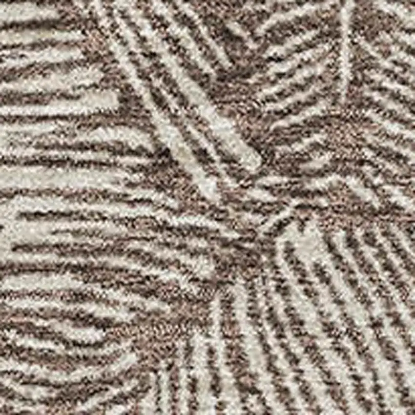 Brown And Beige Floral Washable Area Rug With UV Protection Photo 3