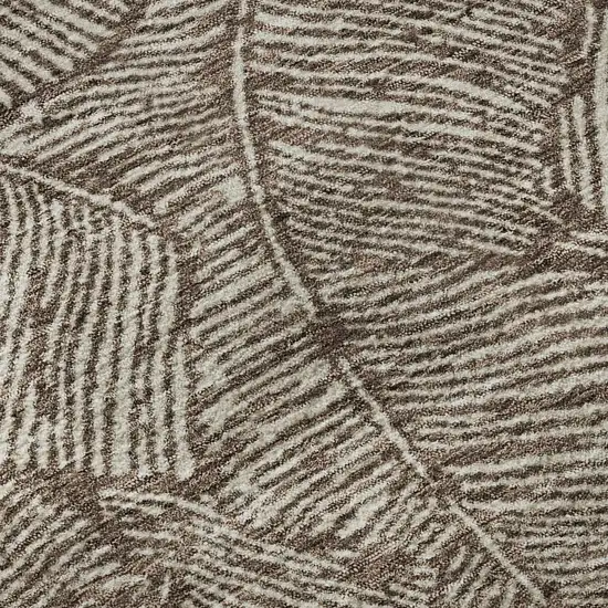 Brown And Beige Floral Washable Area Rug With UV Protection Photo 9